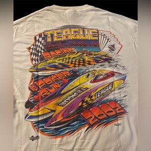 Vintage 2002 Poker Run Racing Back Graphic Print T-shirt Size XL